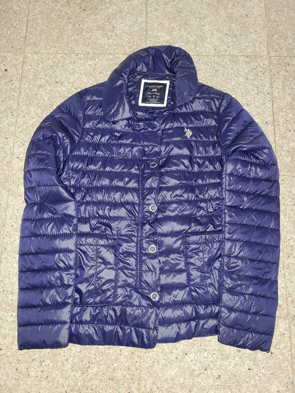 U.S. Polo Assn. Women's Navy Lightweight Packable Puffer Jacket Size Small